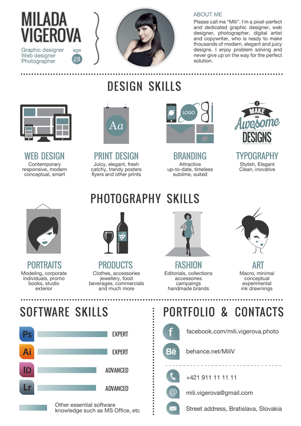 infographic resume by teresa mira