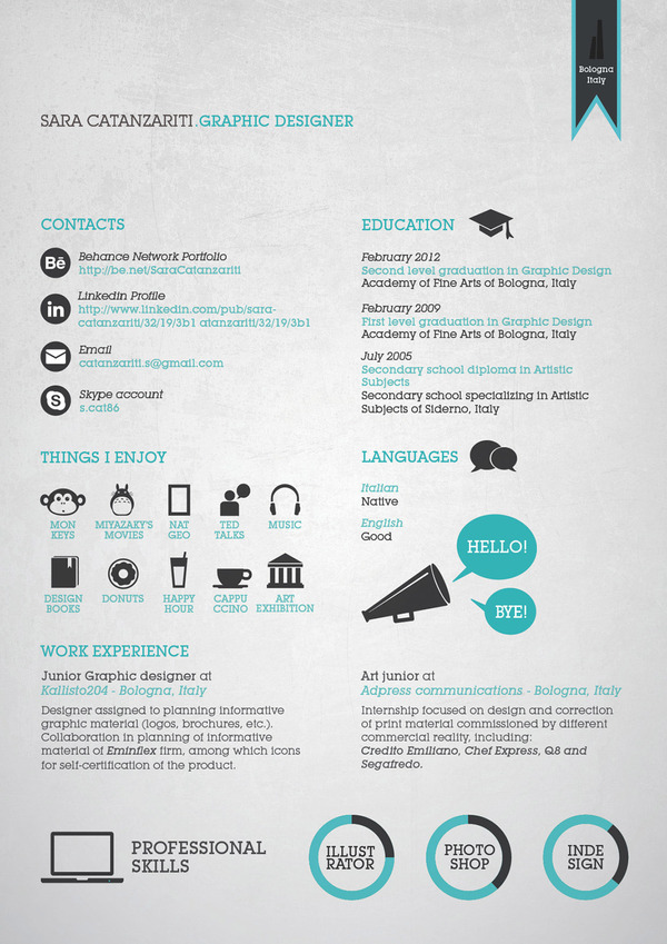30  examples of creative graphic design resumes  infographics