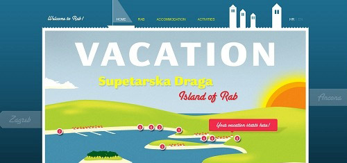 VacationinSupetarskaDragaonislandofRabwww ljetovanjerab com en 40+ Beautiful Cartoon Style Creative Website Designs