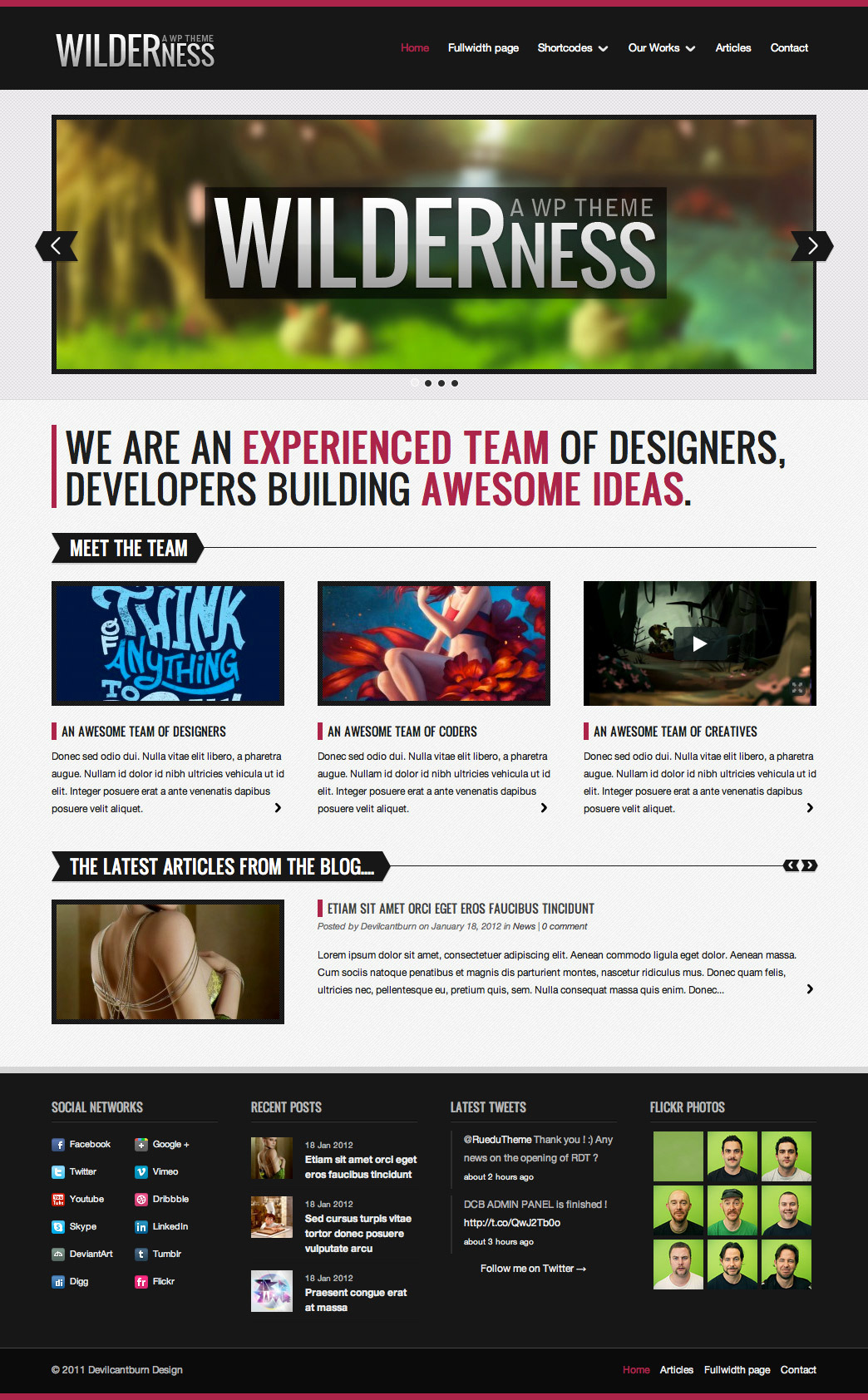 Wilderness - Premium WordPress Theme - HTML 5 CSS3