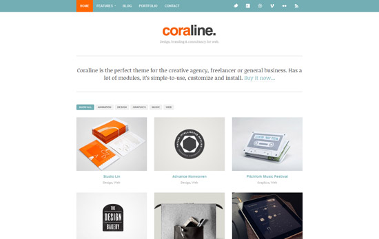 Coraline Ajax And Responsive WordPress Theme