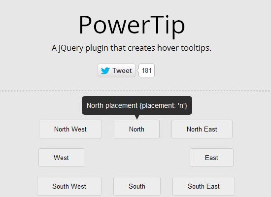 jQuery PowerTip: Create Customizable UI Tooltips