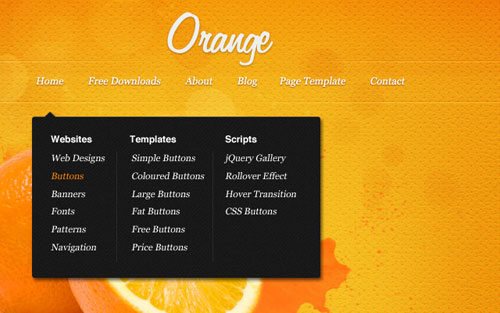 Orange: A free psd website template