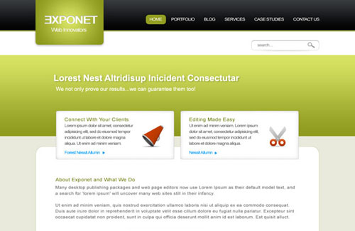 Exponet Business Site: Free PSD Website