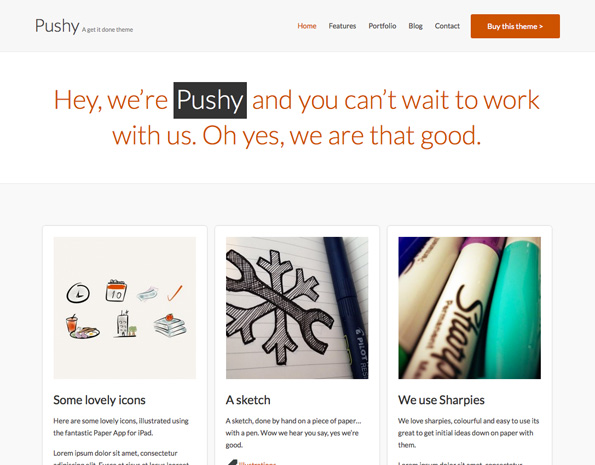 Pushy - A Bold & Creative Marketing WP theme