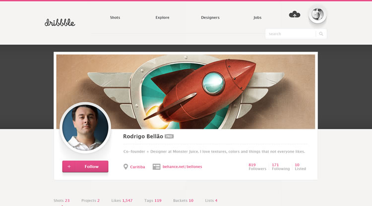 Dribbble - Web Redesign Concept