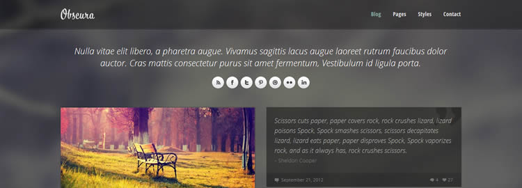 Obscura HTML Template