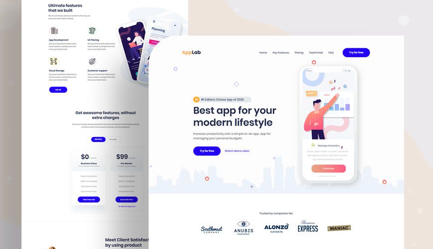 Mobile App Landing Page Template