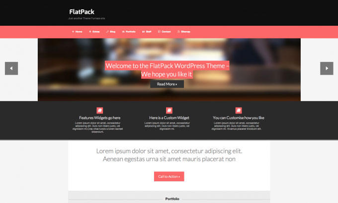 FlatPack flat WordPress theme
