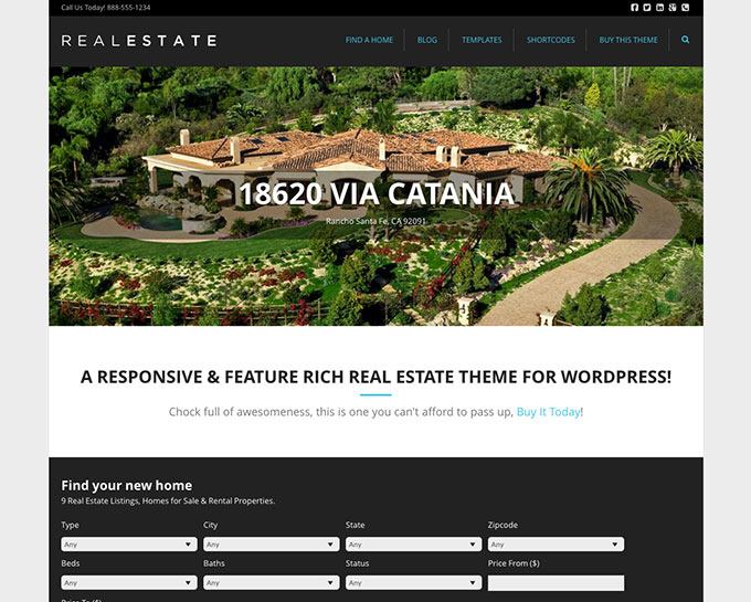 WP Pro Real Estate 5 flat WordPress theme
