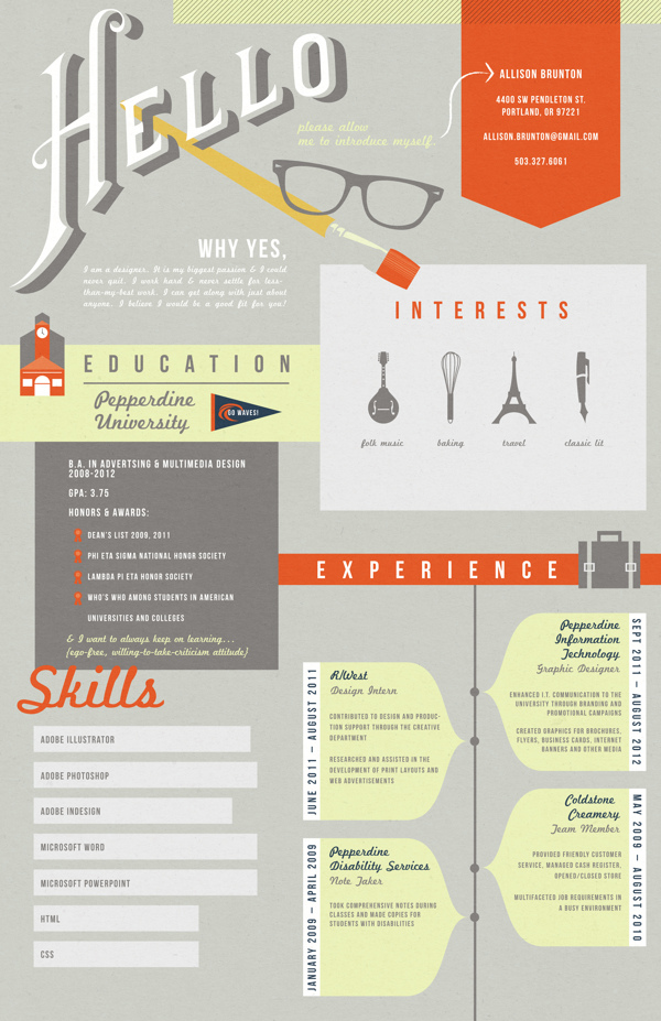 30 Examples Of Creative Graphic Design Resumes Infographics