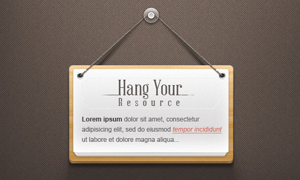 Freebie hanging sign PSD website icon