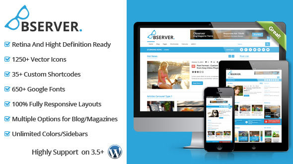Observer Blog-Magazine WordPress Theme