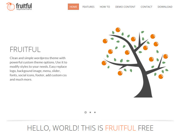 Fruitful new free wordpress themes