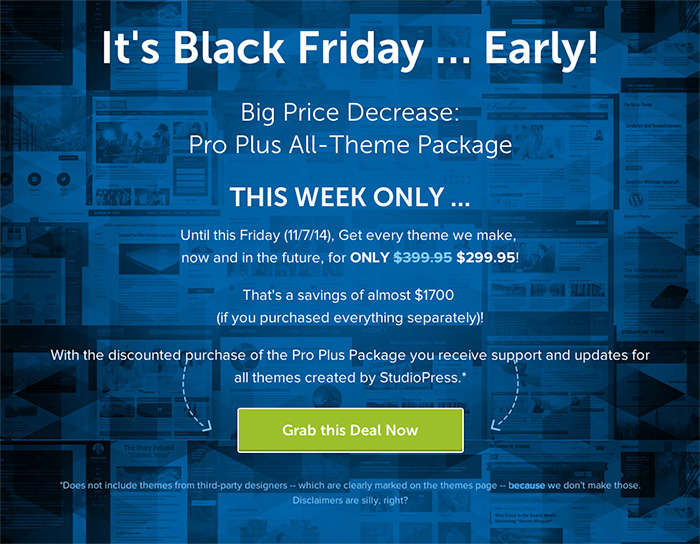 StudioPress Genesis Black Friday Deal 2014