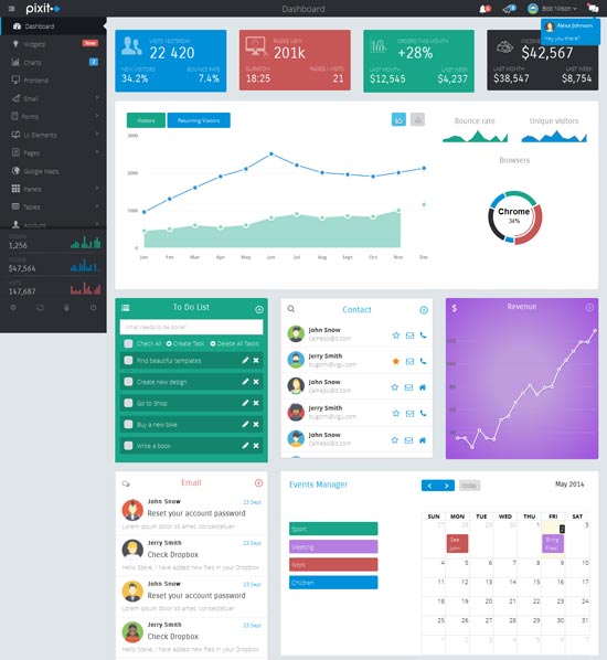 Pixit -Bootstrap Admin & Frontend Template
