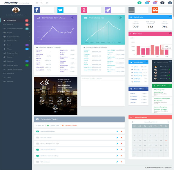 Simplicity - Bootstrap Responsive Massive Admin Pack Template