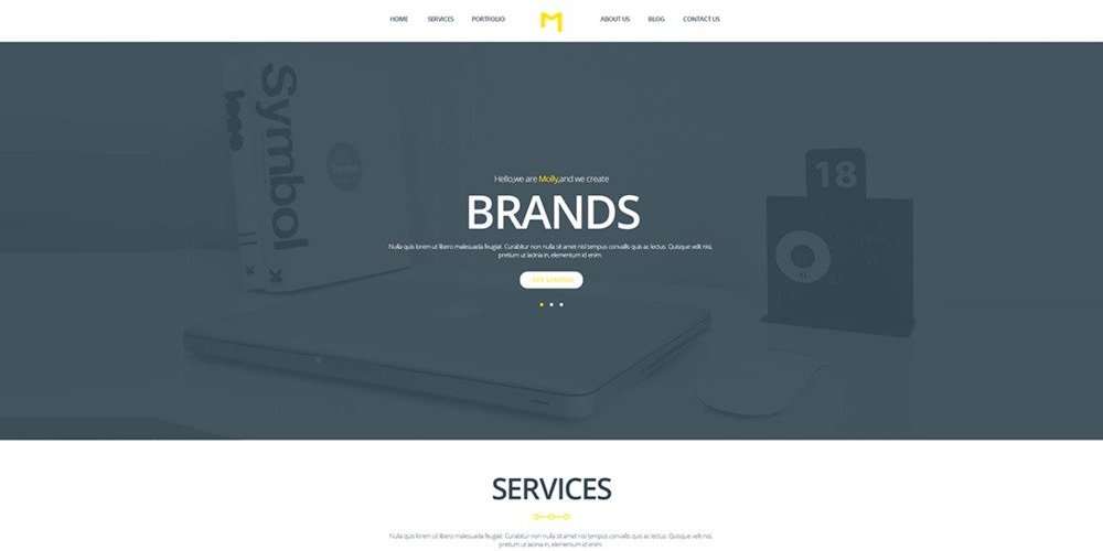 Molly Free PSD Creative Single Page Website Template