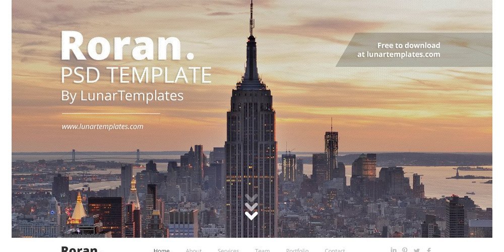 Roran Free One Page PSD Template