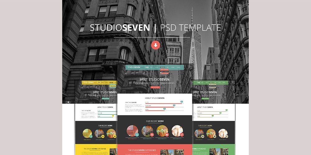 StudioSeven One Page PSD Template