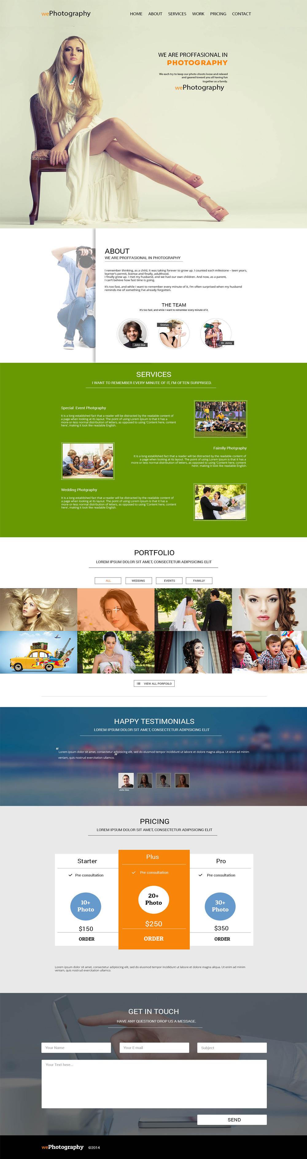 WePhotography – One Page Multipurpose Portfolio Template PSD