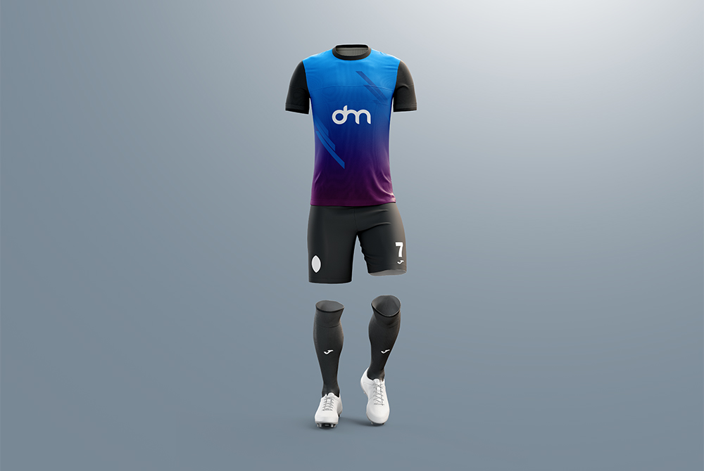 Men’s Full Soccer Kit Mockup PSD