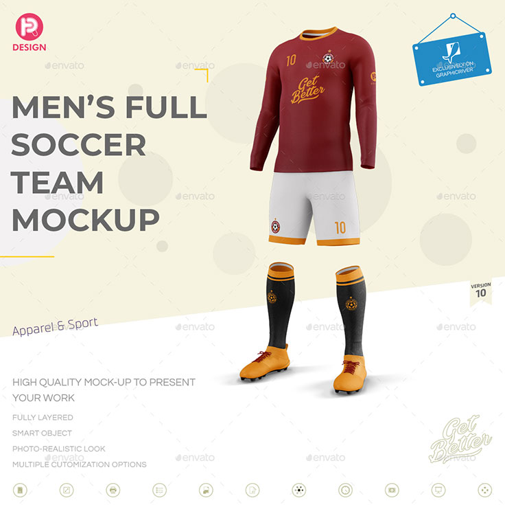 Men’s Full Soccer Team Kit mockup V10