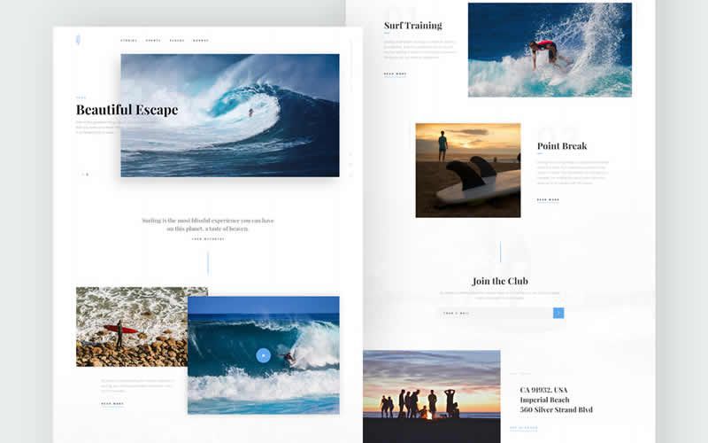 Surfing Free PSD Template