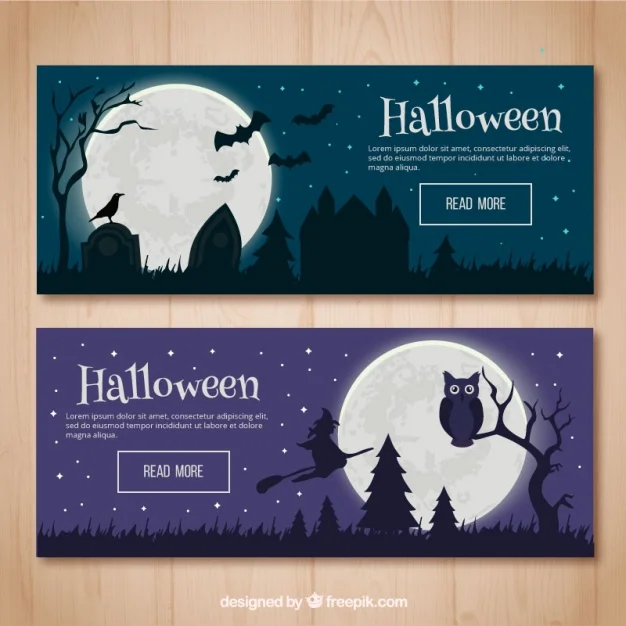 Halloween Night Landscapes Banners