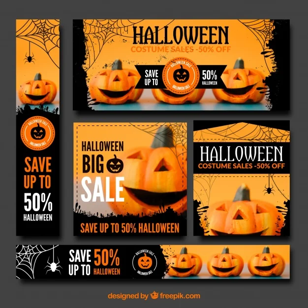 Collection of Halloween Sale Banners