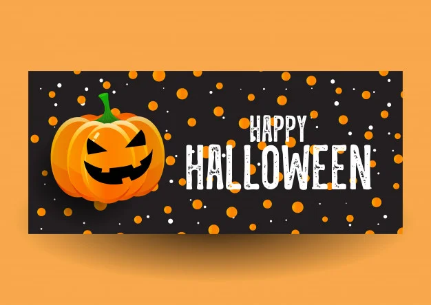 Halloween Banner Design with Pumpkin