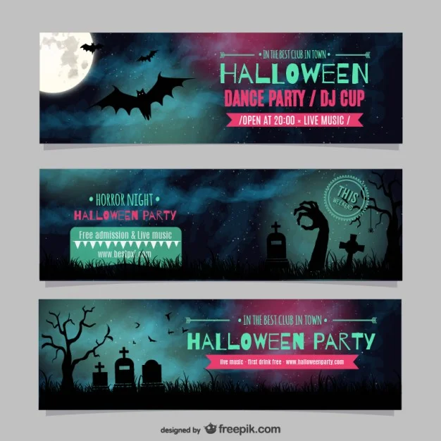 Halloween Dance Party Banner Templates