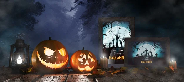 Halloween Event Decoration with Framed Horror Movie Poster