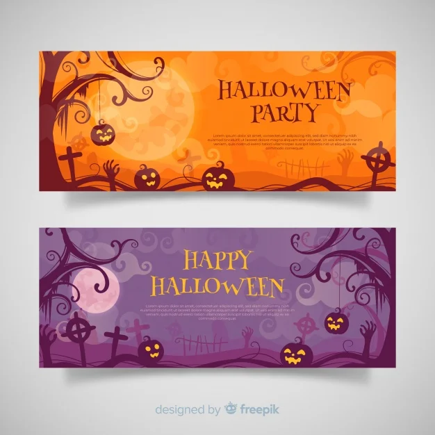 Terrific Halloween Banners with Flat Design