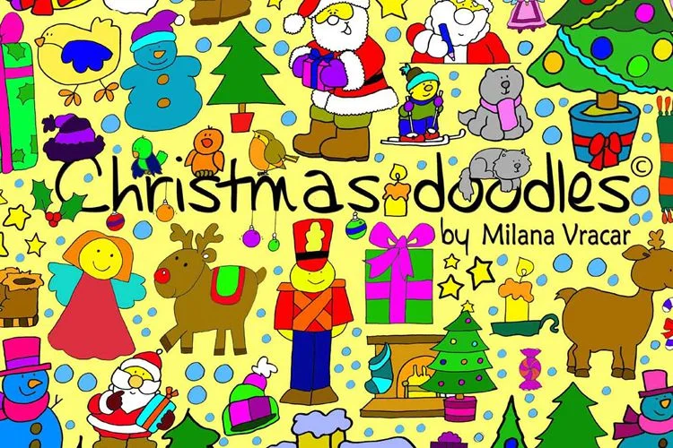 126 Christmas Doodles Brush Pack free holidays