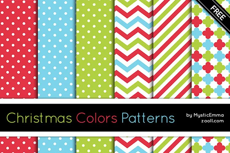 20 Christmas Colors Patterns for Photoshop free holidays