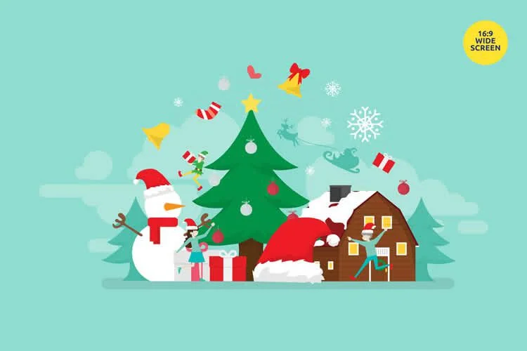 Merry Christmas Vector Illustration Concept