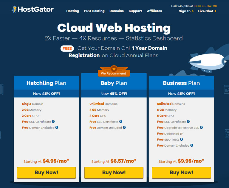 HostGator Cloud Web Hosting Review