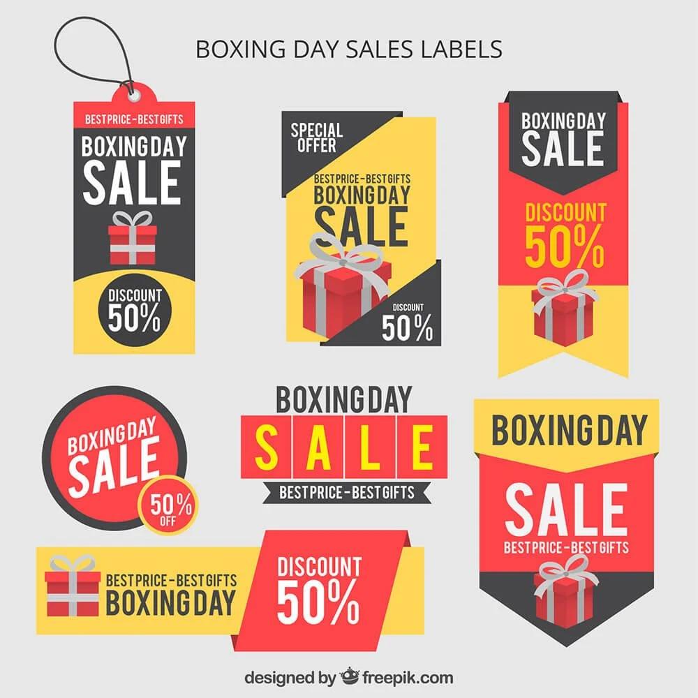 Boxing Day Sales Labels