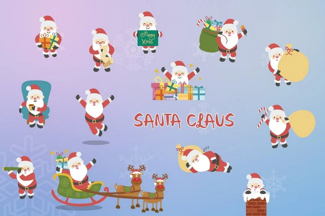 Hand Drawn Santa Clause Illustrations