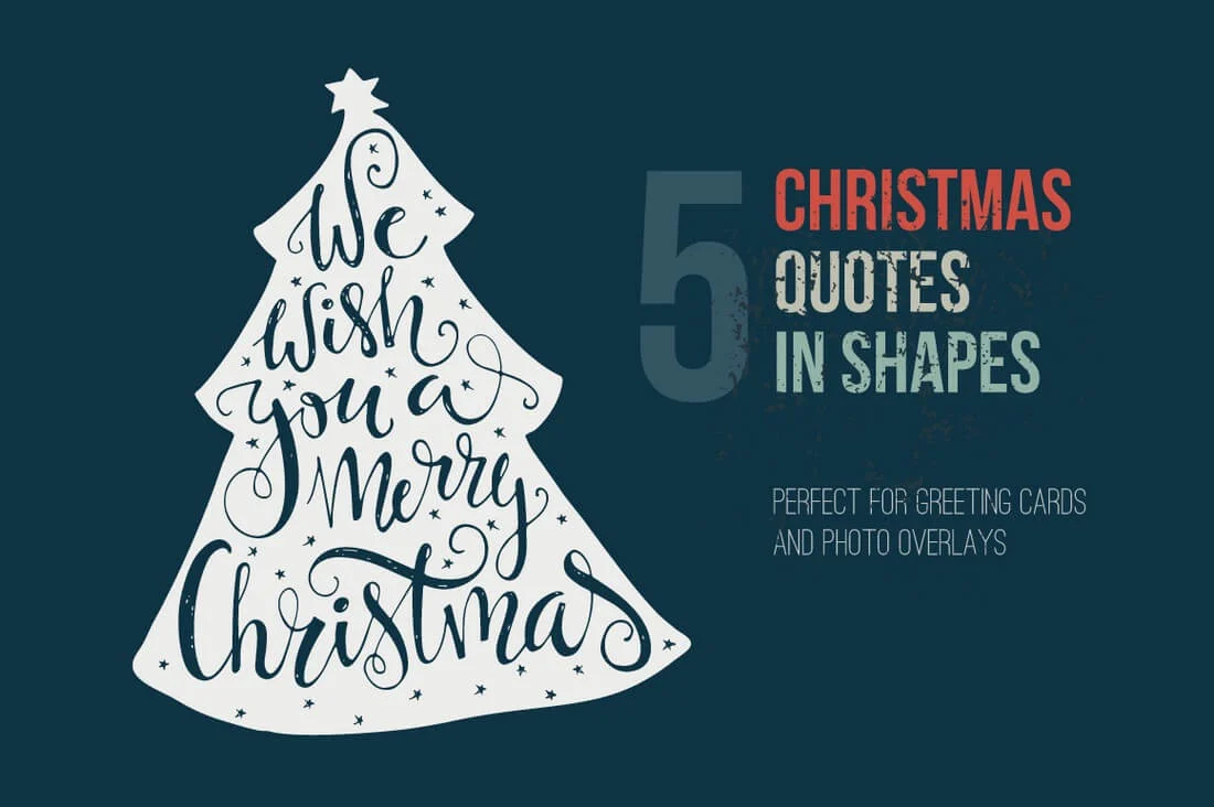 Hand Drawn Christmas Quotes in Shapes