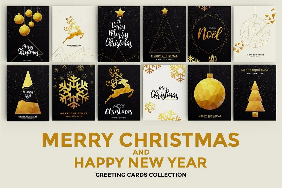 Merry Christmas & Happy New Year Card Templates
