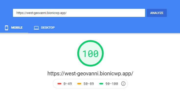 Site Speed Testing for BionicWP WordPress Managed Hosting